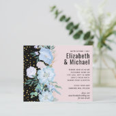 Papier Budget Mariage floral rose pâle bleu (Debout devant)