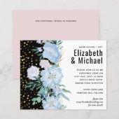 Papier Budget Mariage floral rose pâle bleu (Devant / Derrière)