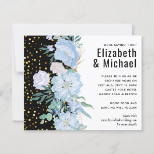 Papier Budget Mariage floral rose pâle bleu