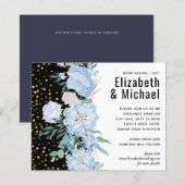 Papier Budget Mariage floral rose pâle bleu (Devant / Derrière)