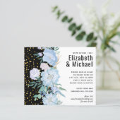 Papier Budget Mariage floral rose pâle bleu (Debout devant)