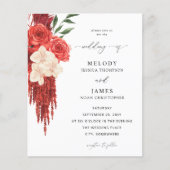 Papier Budget Mariage Floral rouge (Devant)
