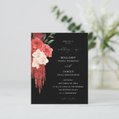 Papier Budget Mariage Floral Rouge - Noir (Debout devant)