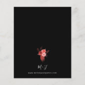 Papier Budget Mariage Floral Rouge - Noir (Dos)