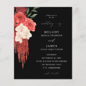 Papier Budget Mariage Floral Rouge - Noir (Devant)