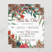 Papier Budget mariage floral rustique enregistrer la date (Devant / Derrière)