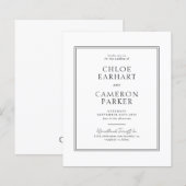 Papier BUDGET Mariage frontalier Carré noir classique off (Devant / Derrière)