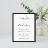 Papier BUDGET Mariage frontalier classique noir et blanc (Debout devant)