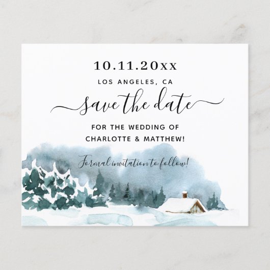 Papier Budget mariage hiver merveilleuse enregistrer la d (Devant)