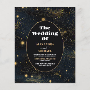 Papier Budget Mariage Lune Croissante Céleste Or