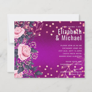 Papier Budget Mariage Metallo Look Rosegold rose Floral