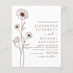 Papier Budget Mariage minimaliste Botanique Floral