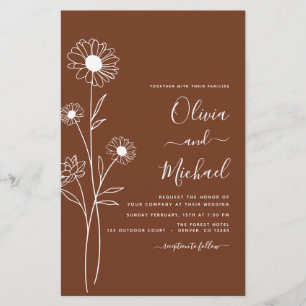 Papier Budget Mariage minimaliste Botanique Floral