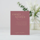 Papier BUDGET Mariage moderne Dusty Rose rose or Invitati (Debout devant)