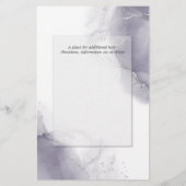 Papier Budget Mariage Pale Plum Argent Abstrait (Dos)
