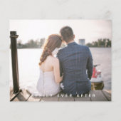 Papier BUDGET Mariage photo Merci moderne bleu simple (Dos)