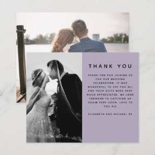 Papier BUDGET Mariage photo Merci moderne violet clair