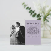 Papier BUDGET Mariage photo Merci moderne violet clair (Debout devant)