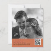 Papier Budget Mariage Photo QR Code Merci en terre cuite (Dos)