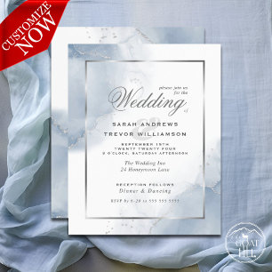 Papier Budget Mariage Poudre Bleu Argent Abstrait