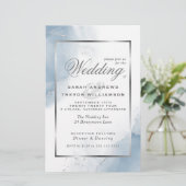 Papier Budget Mariage Poudre Bleu Argent Abstrait (Debout devant)