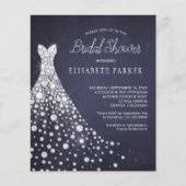 Papier Budget mariage robe marine nuptiale invitation dou (Devant)