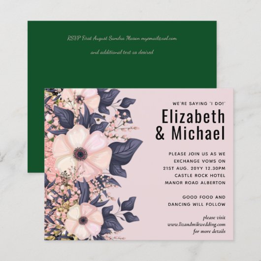 Papier Budget Mariage rose pâle (Devant / Derrière)