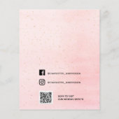 Papier Budget mariage rose pâle fleuri médias sociaux (Dos)