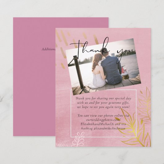 Papier BUDGET Mariage Rose Poussiéreux Or (Devant / Derrière)