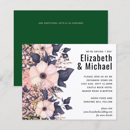 Papier Budget Mariage rose vert (Devant / Derrière)