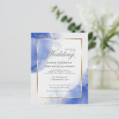 Papier Budget Mariage Royal Blue Gold Abstrait Marble Inv (Debout devant)