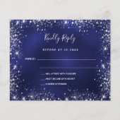 Papier Budget mariage RSVP bleu marine paillettes argenté (Devant)