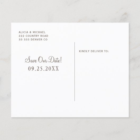 Papier Budget mariage rustique en bois enregistrer la dat (Dos)