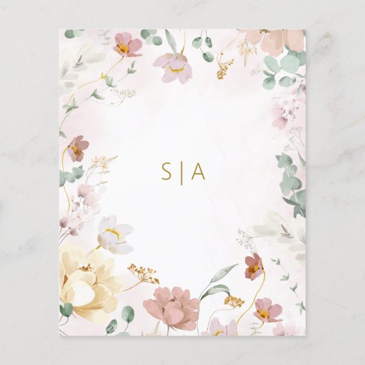 Papier Budget Mariage Rustique Fleur sauvage Enregistrer (Dos)