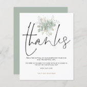 Papier Budget Mariage Sage Foliage Gold Script Merci (Devant / Derrière)