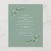 Papier Budget Mariage sauge vert Eucalyptus botanique (Devant)