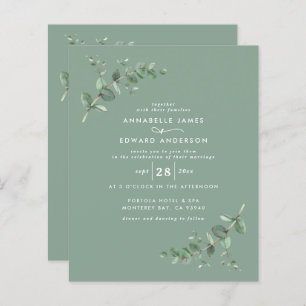 Papier Budget Mariage sauge vert Eucalyptus botanique