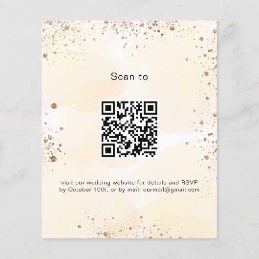 Papier Budget mariage tournesol eucalyptus QR code RSVP (Dos)