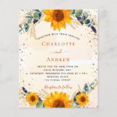 Papier Budget mariage tournesol eucalyptus QR code RSVP (Devant)