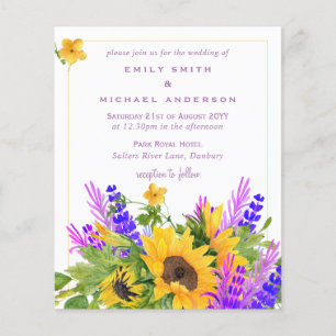 Papier Budget Mariage Tournesol thème Lavande violet