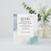 Papier Budget Mariage Turquoise Gold Abstrait Ciels marbr (Debout devant)