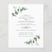 Papier Budget mariage vert Eucalyptus botanique moderne (Devant)