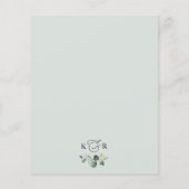 Papier Budget Mariage vert simple Enregistrer la date (Dos)