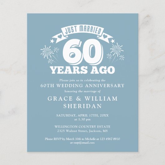 Papier Budget Marié 60e anniversaire Invitation (Devant)