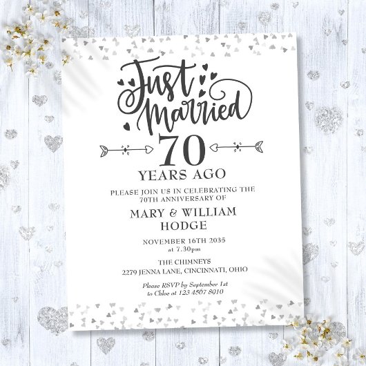 Papier Budget Marié 70e anniversaire Invitation