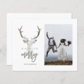 Papier Budget Marié et Joyeux Vacances de Cerfs Rustiques (Devant / Derrière)
