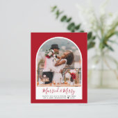 Papier Budget Marié Merry Arch Photo Red Holiday Card (Debout devant)