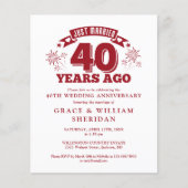 Papier Budget Marié Ruby Invitation du 40e anniversaire (Devant)