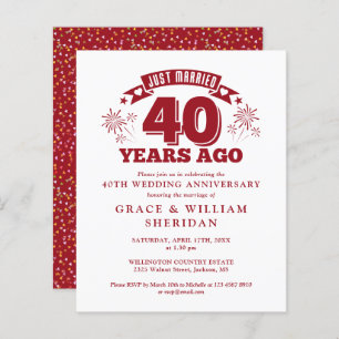 Papier Budget Marié Ruby Invitation du 40e anniversaire