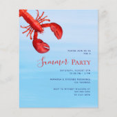 Papier Budget marin du homard rouge Invitation de la fête (Devant)
